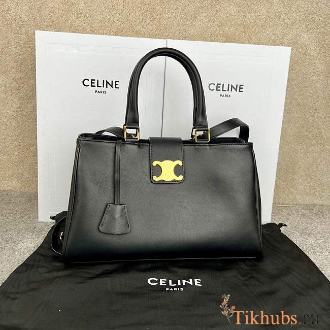 Celine Medium Appoline Bag Calfskin Black 37.5 x 22 x 16 cm - 1