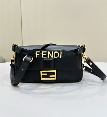 Fendi Baguette Black Nappa Leather Bag Black 27x15x6cm