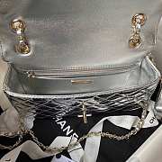 Chanel Flap Bag & Star Coin Purse Mirror Silver 24x15.5x7.5cm - 6