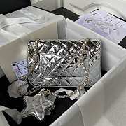 Chanel Flap Bag & Star Coin Purse Mirror Silver 24x15.5x7.5cm - 4