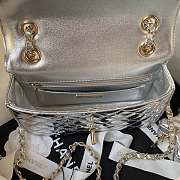 Chanel Mini Flap Bag & Star Coin Purse Mirror Silver 20x15x6.5cm - 2