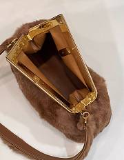 Fendi First Brown Shearling Bag 32.5x15x23.5cm - 5