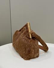 Fendi First Brown Shearling Bag 32.5x15x23.5cm - 3