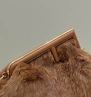 Fendi First Brown Shearling Bag 32.5x15x23.5cm - 2