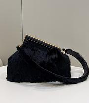 Fendi First Black Shearling Bag 32.5x15x23.5cm - 3