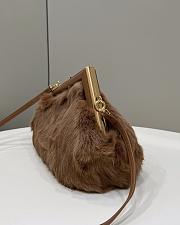 Fendi Small First Brown Shearling Bag 26x9.5x18cm - 3