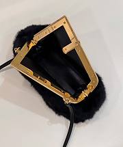 Fendi Small First Black Shearling Bag 26x9.5x18cm - 6