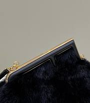 Fendi Small First Black Shearling Bag 26x9.5x18cm - 5