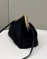 Fendi Small First Black Shearling Bag 26x9.5x18cm - 4