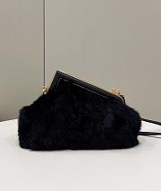 Fendi Small First Black Shearling Bag 26x9.5x18cm - 3