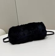 Fendi Small First Black Shearling Bag 26x9.5x18cm - 2