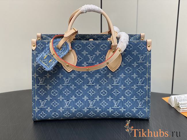 Louis Vuitton LV Onthego MM Denim Blue 35x27x14cm - 1