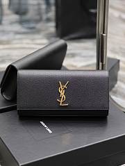 YSL Kate Clutch Black Gold Handbag 27×12×4cm  - 1