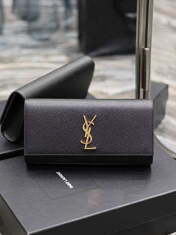 YSL Kate Clutch Black Gold Handbag 27×12×4cm 