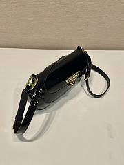 Prada Brushed Patent Shoulder Bag Black 24x11x4cm - 4