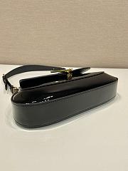 Prada Brushed Patent Shoulder Bag Black 24x11x4cm - 3