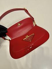 Prada Brushed Patent Shoulder Bag Red 24x11x4cm - 6