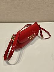 Prada Brushed Patent Shoulder Bag Red 24x11x4cm - 4