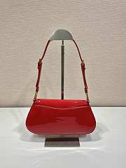 Prada Brushed Patent Shoulder Bag Red 24x11x4cm - 2