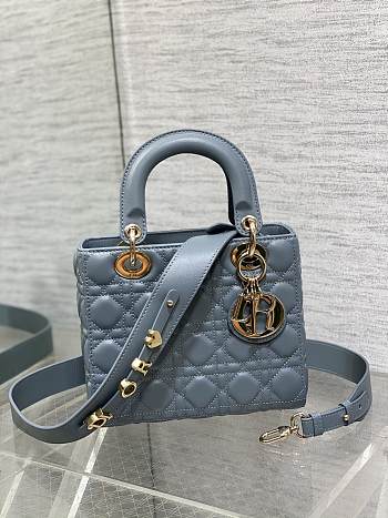 Dior Small Lady Bag Blue 20cm