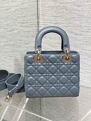 Dior Small Lady Bag Blue 20cm - 5