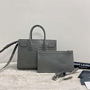 YSL Sac De Jour Grey Crocodile Bag 26x20.5x12.5cm - 2