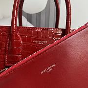 YSL Sac De Jour Red Crocodile Bag 26x20.5x12.5cm - 3