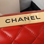 Chanel Trendy Top Handle Red Gold Bag 25cm - 4