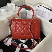 Chanel Trendy Top Handle Red Gold Bag 25cm - 6