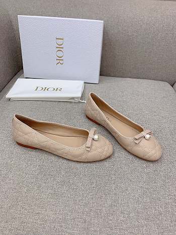 Dior Ballet Flat Nude Quilted Cannage Calfskin