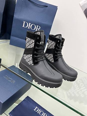 Dior Lace Up Garden Jacquard Boot