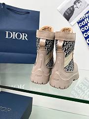 Dior Lace Up Garden Jacquard Beige Black Boot - 3