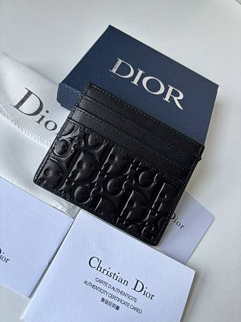 Dior Card Holder Black Gravity Leather