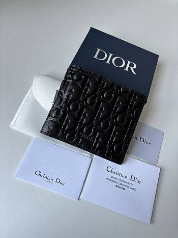  Dior Wallet Black Gravity Leather 11.5 x 9.5 cm