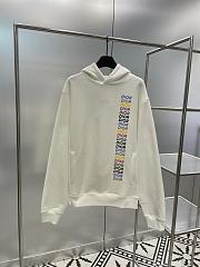 Dior Relaxed-Fit Hooded Sweatshirt White Cotton Fleece - 1