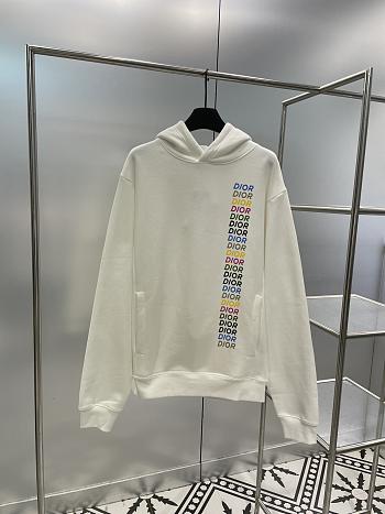 Dior Relaxed-Fit Hooded Sweatshirt White Cotton Fleece