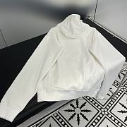 Dior Relaxed-Fit Hooded Sweatshirt White Cotton Fleece - 3