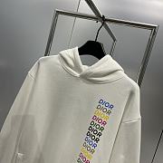 Dior Relaxed-Fit Hooded Sweatshirt White Cotton Fleece - 4