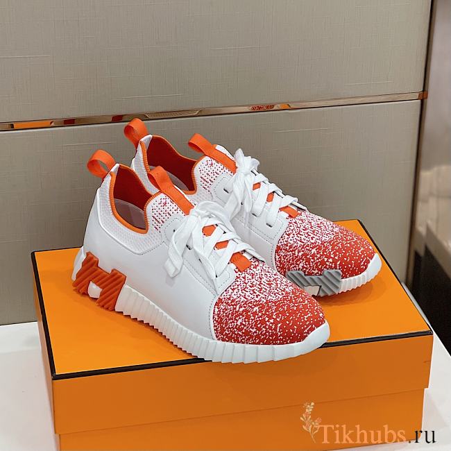 Hermes Depart Sneaker White Orange - 1