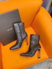 YSL Auteuil Boot In Glazed Leather Black 10cm - 2