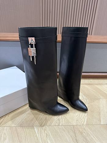 Givenchy Shark Lock Leather Knee-high Boots