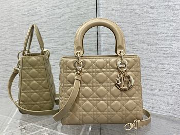 Dior Medium Lady Bag Beige Gold 24cm