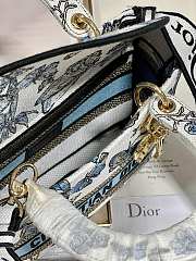 Dior Medium Lady D-lite Bag White Blue 24 x 20 x 11 cm - 5