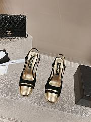 Chanel Slingback Black Gold Heel 10cm - 3