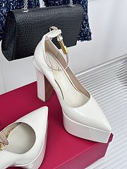 Valentino Garavani Tan-Go Platform Pointed Toe Pump White 15cm - 2