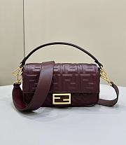 Fendi Baguette Red Wine Shoulder Bag 27x15x6cm - 1