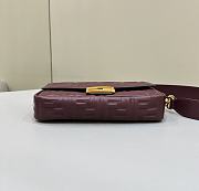 Fendi Baguette Red Wine Shoulder Bag 27x15x6cm - 6