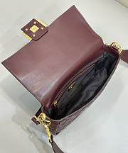 Fendi Baguette Red Wine Shoulder Bag 27x15x6cm - 2