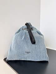 Balenciaga Crush Medium Tote Bag Blue Denim 39.9x46.0x14.0cm - 1