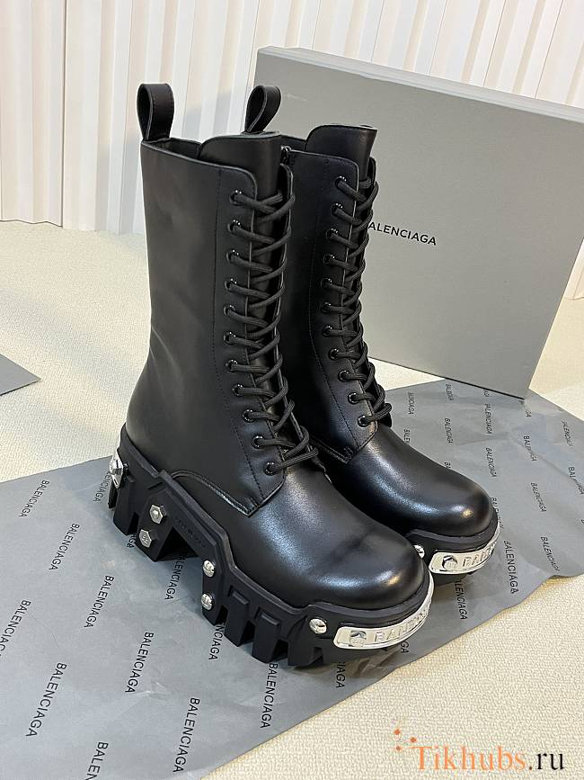 Balenciaga Bulldozer Lace-Up Boot Black - 1